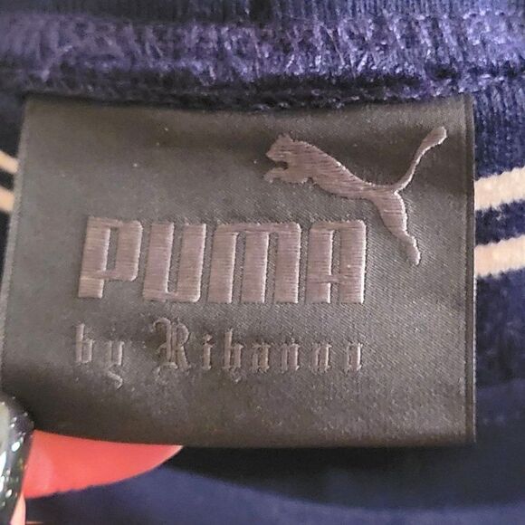 Puma By Rihanna	 Fenty Womens Skirt Blue XS Pencil Straight Stretch Midi Varsity - Picture 5 of 8